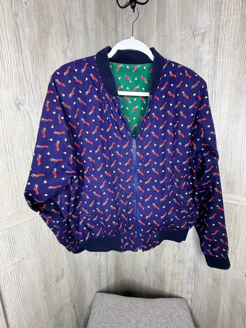 Vera Bradley Vintage Golf Reversible Bomber Jacket